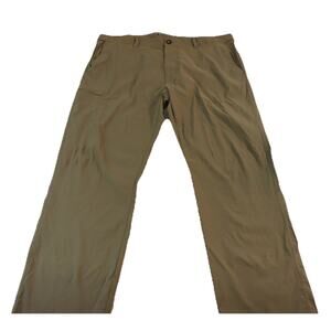 UB Tech Men's Khaki Pants 40x32 Classic Fit Stretch Hiking Travel Nylon Spandex